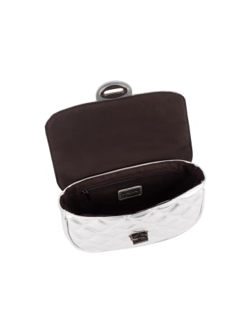 faina Damen Schultertasche Im Metallic-Look in Silber