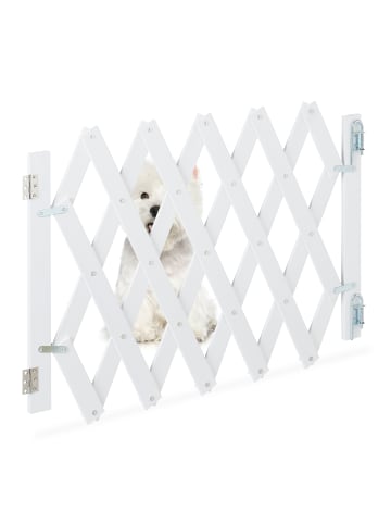 relaxdays Hundeabsperrgitter in Weiß - (B)108,5 x (H)47,5 cm