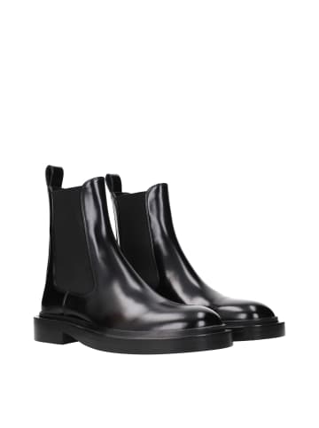 Schwarz Leder Stiefeletten