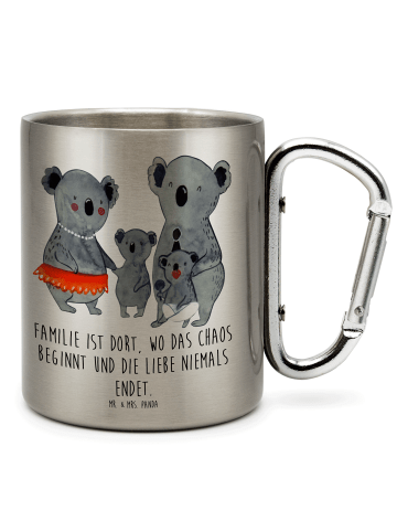 Mr. & Mrs. Panda Becher Koala Familie mit Spruch in Silber