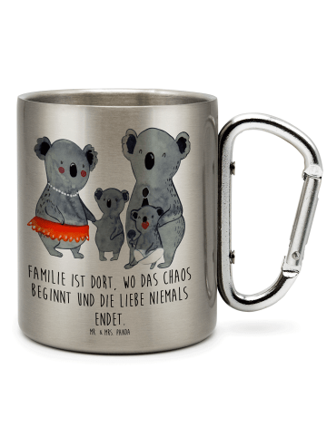 Mr. & Mrs. Panda Edelstahlbecher Koala Familie mit Spruch in Silber