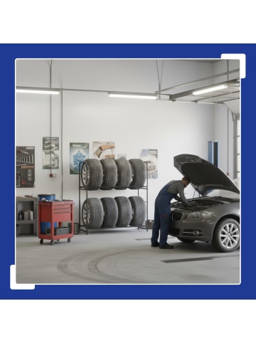 relaxdays Reifenregal in Schwarz - (B)107 x (H)117 x (T)46 cm