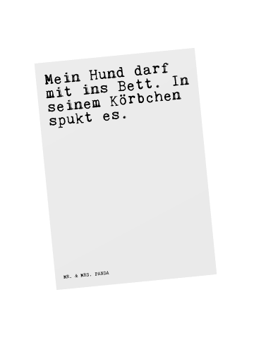 Mr. & Mrs. Panda Grußkarte Mein Hund darf mit... mit Spruch in Weiß