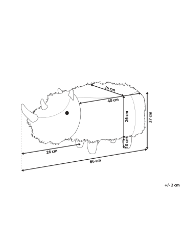 Beliani Tierhocker WOOLLY in Weiß/Braun - (W) 66 x (H) 37 x (L) 36 cm