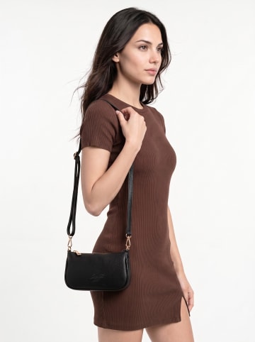 Samantha Look Umhängetasche echt Leder in schwarz