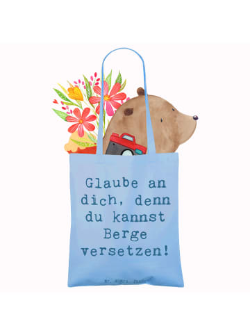 Mr. & Mrs. Panda Shopping Tasche Spruch Selbstvertrauen stärken ... in Sky Blue