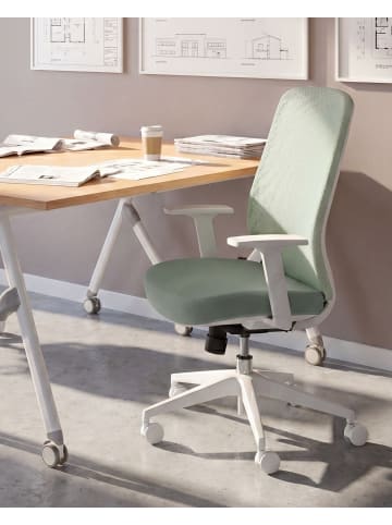 Beliani Professioneller Bürostuhl ZELAR in Grün/Weiß - (W) 64 x (H) 115 x (L) 60 cm