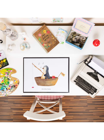 Mr. & Mrs. Panda schreibauflage Pinguin Angelboot ohne Spruch in Weiß