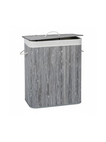 relaxdays 2 x Wäschekorb in Grau - (B)55 x (H)63 x (T)35 cm