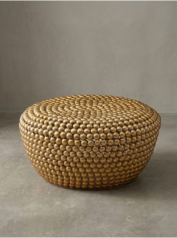 KADIMA DESIGN Beistelltisch BIFERNO: Orientalisches Design, goldfarbenes Aluminium in Gold