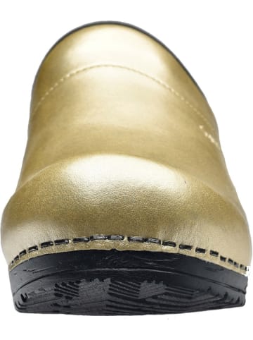 Sanita Comfortwear Clog "Original-Sonja Pu Open" in Gold