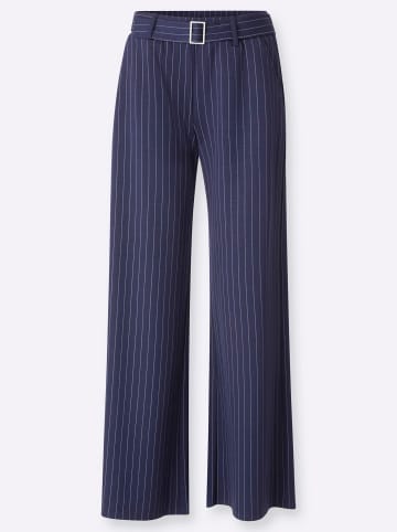 Heine Jersey-Hose in marine-silberfarben Nadelstreifen