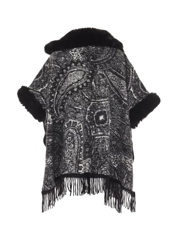 Usha Women Poncho in Schwarz