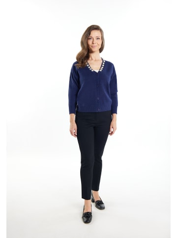 Usha Damen Cardigan Mit Perlen in Marine