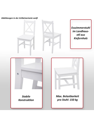 MCW 2er-Set Esszimmerstuhl F77 mit Lehne, Kiefer lasiert