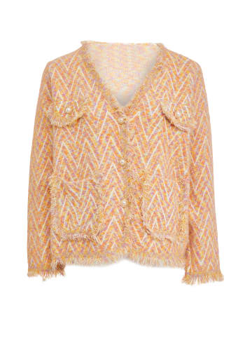 NALLY Damen Strickjacke in Orange Mehrfarbig