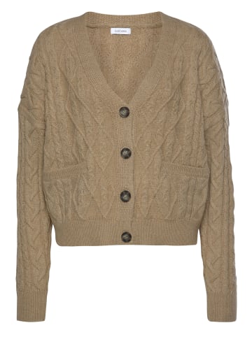 LASCANA Strickjacke in camelfarben