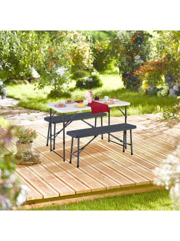 relaxdays 2 x Bierbank in Grau - (B)102 x (H)42 x (T)25 cm
