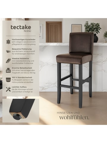 tectake Bistrostuhl, Sitzhöhe gepolstert mit Rückenlehne, 76 cm