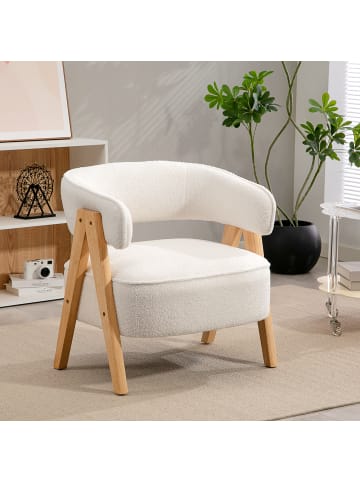 HOMCOM Loungesessel-70L x 64B x 71H cm-Weiß