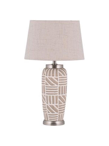 Beliani Tischleuchten TRAISEN in Beige/Weiß/Silber - (W) 28 x (H) 48 x (L) 28 cm