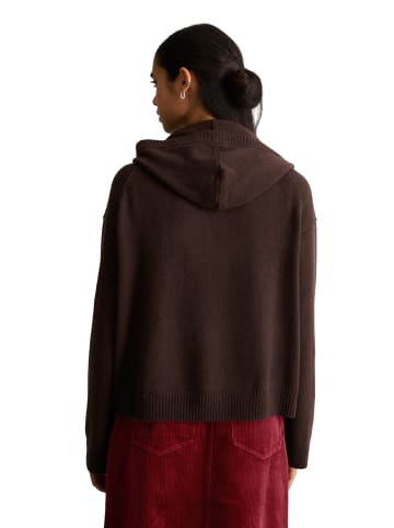 Marc O'Polo DENIM Merino-Strick-Hoodie oversize in Espresso Brown