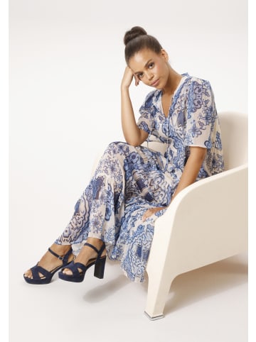 Aniston CASUAL Sommerkleid in ecru-hellblau-blau-marine