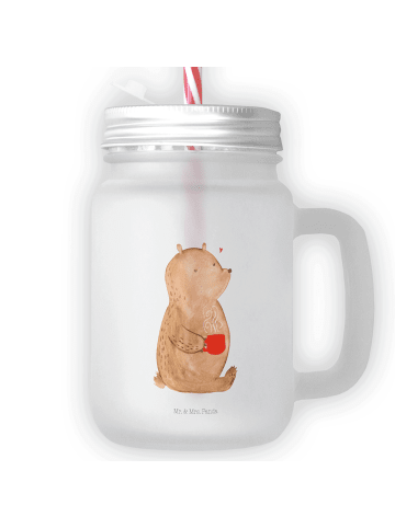 Mr. & Mrs. Panda Trinkglas Mason Jar Bär Kaffee ohne Spruch in Transparent