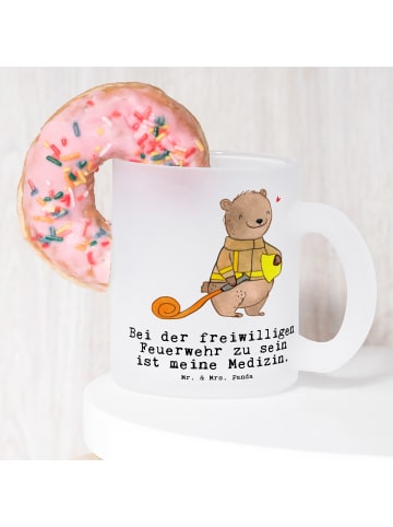 Mr. & Mrs. Panda Kaffeetasse Bär Freiwillige Feuerwehr mit Spruch in Transparent