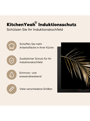 KitchenYeah Herdabdeckplatte Goldene Blätter Induktionskochfeldschutz, Kochfeldschutzmatte