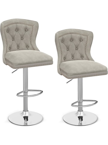 COSTWAY 2er Set Barhocker 43 x 34 x 97-117 cm in Grau