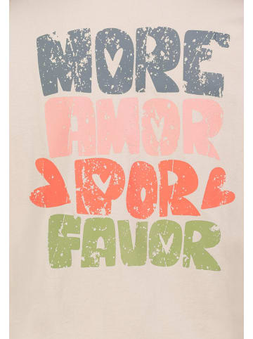 Eight2Nine Sommer T-Shirt Rundhals Kurzarm Schriftzug in Beige-2