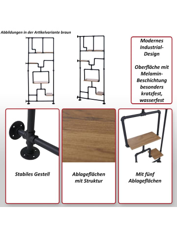 MCW Raumteiler mit Regal P10, Schwarz