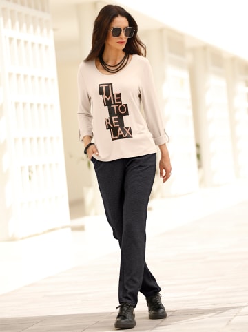 WITT WEIDEN Shirt in sand-schwarz-bedruckt