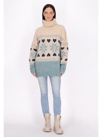 usha BLUE LABEL Damen Pullover in Blau Mehrfarbig