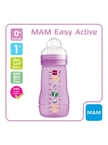 MAM Babyflasche Easy Active, Weithals, 270 ml, ab 0M in Lila