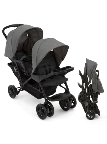 Graco Geschwisterwagen Stadium Duo mit 2x Snacktabletts in grau