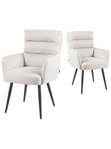 DUBI Möbel 2er-Set: Esszimmerstuhl Mika-Yann in Creme - (B)59 x (H)94 x  (T)66 cm