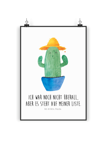 Mr. & Mrs. Panda Bild Kaktus Hut mit Spruch in Weiß