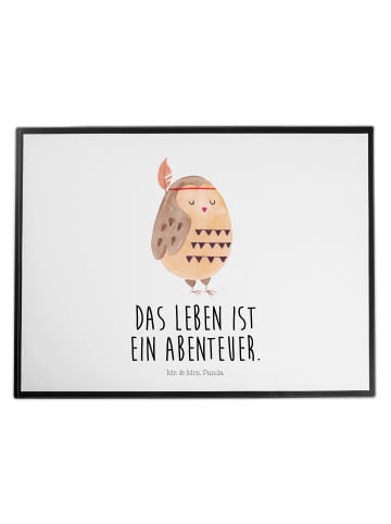 Mr. & Mrs. Panda Schreibtischunterlage Eule Federschmuck mit Spruch in Weiß