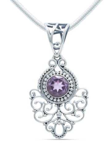 mantraroma 925er Silber - Ketten (L) 21 x (B) 40 mm mit Amethyst facettiert