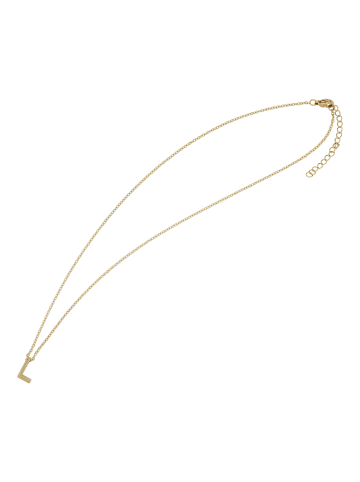 Adeliás Damen Halskette – Buchstabe N aus Edelstahl 45+5 in gold