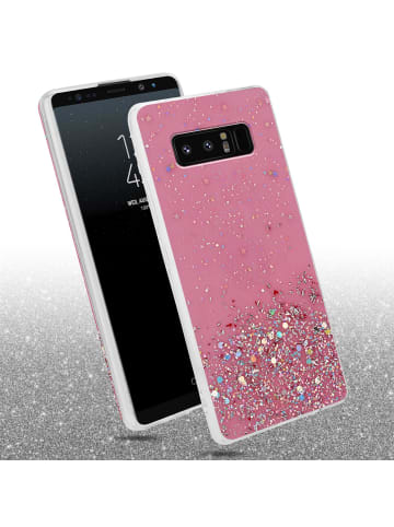 cadorabo Hülle für Samsung Galaxy NOTE 8 Glitter in Rosa mit Glitter