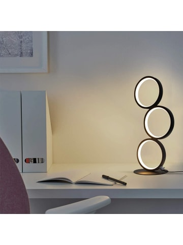 ZMH LED Tischleuchte in schwarz Touch Dimmbar mit 4 Ring Design Metall Bedlampe