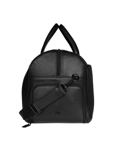 Bugatti Black Weekender Reisetasche Leder 50 cm schwarz