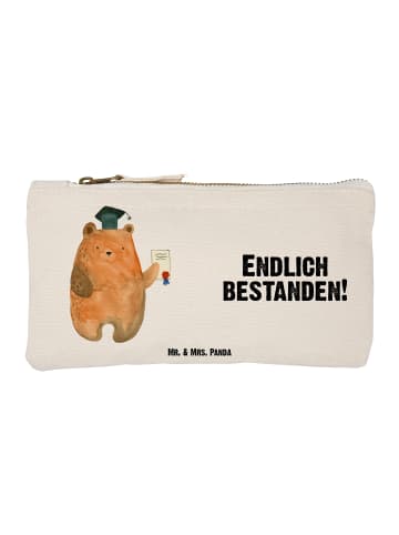 Mr. & Mrs. Panda Schminktasche Bär Prüfung mit Spruch in Weiß