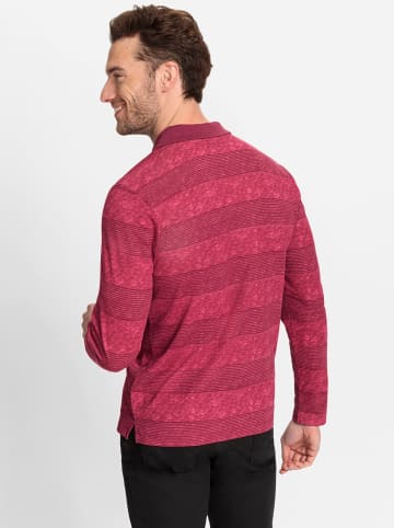 WITT WEIDEN Langarm-Poloshirt in bordeaux-kirsche