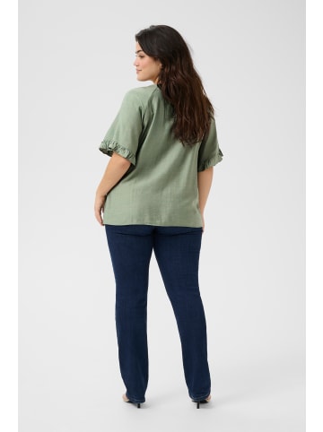 KAFFE curve Kurzarm-Bluse KCmeriana Regular fit in Oil Green