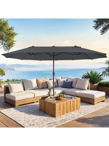 SONGMICS Sonnenschirm Sheld in Grau - (B)270 x (H)245 x (T)460 cm