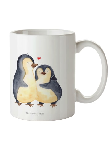 Mr. & Mrs. Panda Tasse Pinguin umarmen ohne Spruch in Weiß